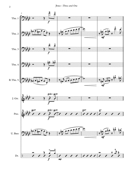 Three And One For Jazz Trombone Quintet And Rhythm Section Page 2