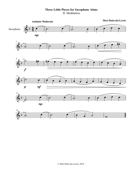 Three Little Pieces For Saxophone Alone Page 2