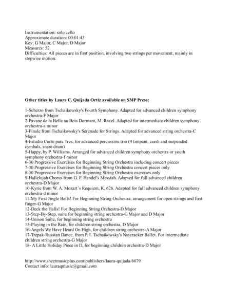 Three Little Recital Pieces For Cello Solo Beginning Level Page 2