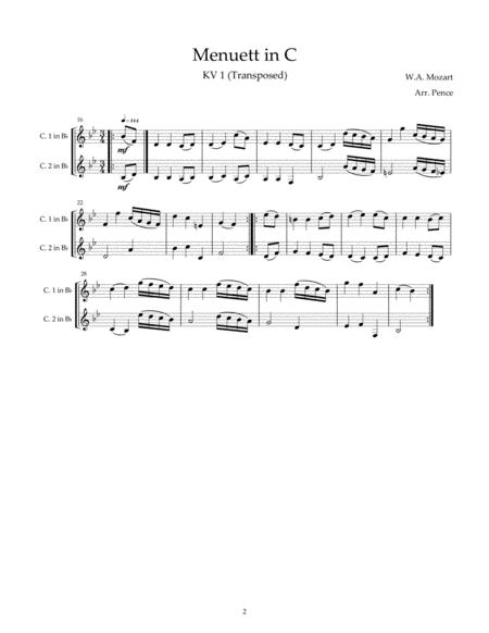 Three Mozart Minuets For Clarinet Duet Kv1 Kv2 Page 2