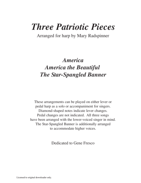 Three Patriotic Pieces For Harp Page 2