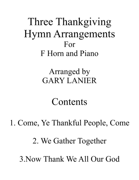 Three Thanksgiving Arrangements Duets For Horn In F Piano Page 2