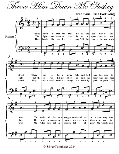 Throw Him Down Mccloskey Easy Piano Sheet Music Page 2