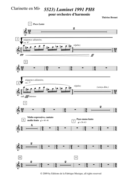 Thrse Brenet 5523 Luminet 1991 Ph8 For Concert Band Eb Clarinet Part Page 2