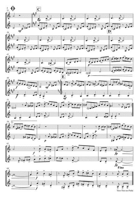 Tico Tico No Fub Choro Duet Violin Page 2