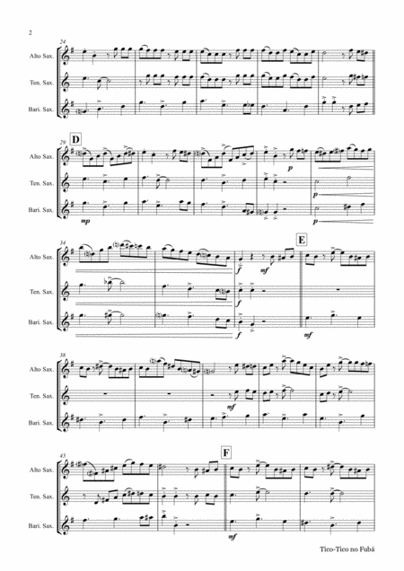 Tico Tico No Fub Choro Saxophone Trio Page 2