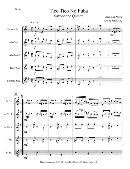 Tico Tico No Fuba Saxophone Quintet Page 2