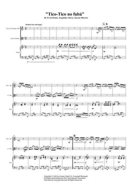 Tico Tico Tico Tico No Fuba For Bb Piccolo Trumpet Eb Alto Trombone Piano Page 2