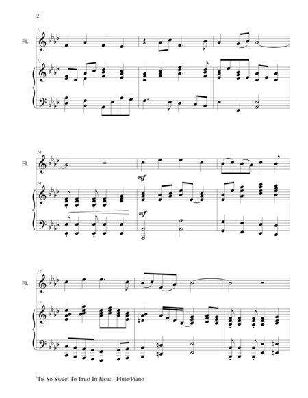 Tis So Sweet To Trust In Jesus Flute Piano And Flute Part Page 2