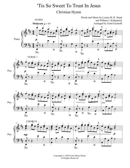 Tis So Sweet To Trust In Jesus Sacred Piano Solo Page 2