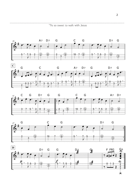 Tis So Sweet To Walk With Jesus Hymn Ukulele Ensemble Page 2