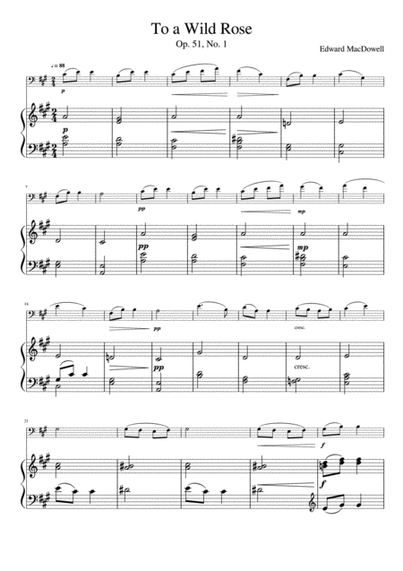 To A Wild Rose Cello And Piano Page 2