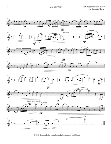 To Cherish For Clarinet And Piano Page 2