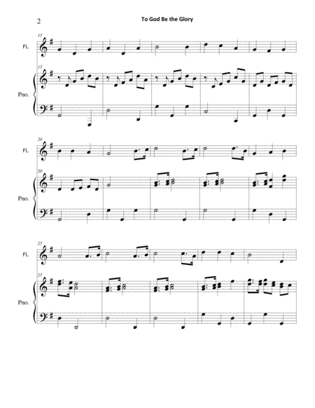 To God Be The Glory Flute Piano Page 2