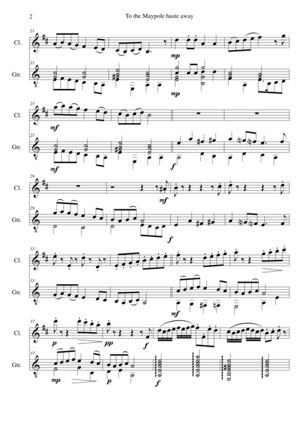 To The Maypole Haste Away Extended Version For Clarinet And Guitar Page 2