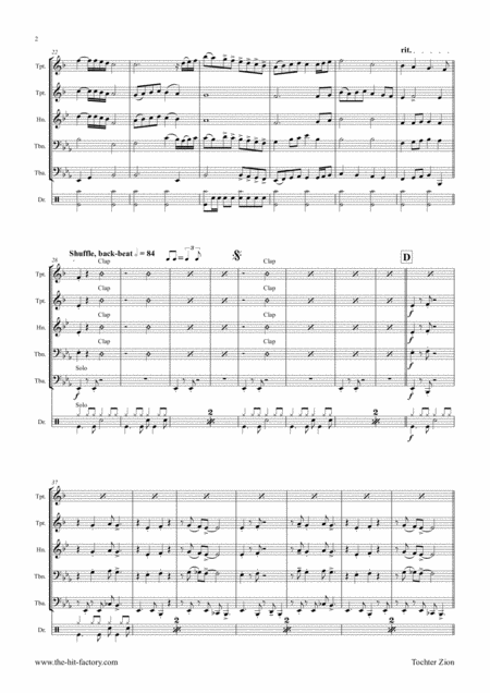 Tochter Zion Choral Shuffle Brass Quintet Page 2