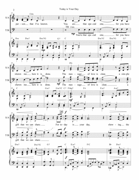 Today Is Your Day Satb Tribute Song Page 2