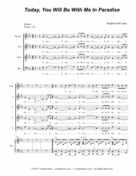 Today You Will Be With Me In Paradise For Satb Page 2