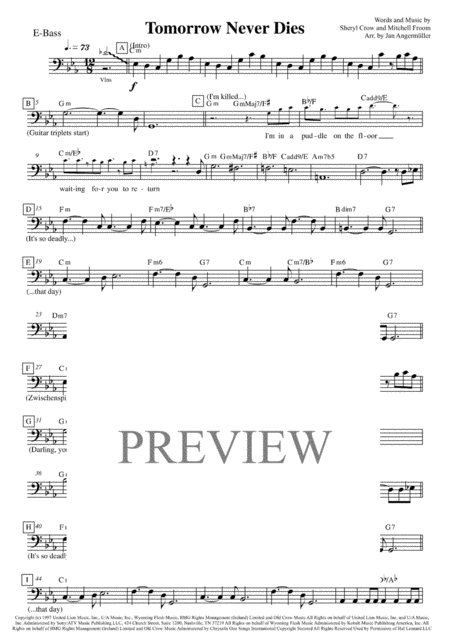 Tomorrow Never Dies For Jazz Combo And Vocals Transcription Of The Original Sheryl Crow Recording Page 2