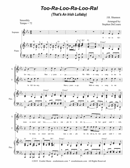 Too Ra Loo Ra Loo Ral Thats An Irish Lullaby For 2 Part Choir Soprano Tenor Page 2