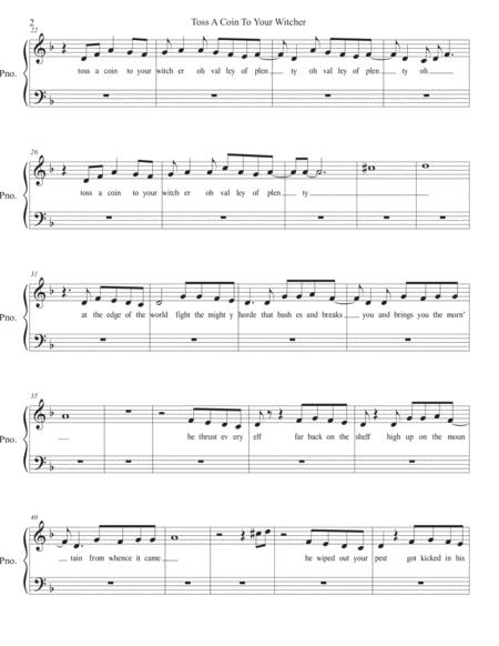 Toss A Coin To Your Witcher W Lyrics Piano Page 2