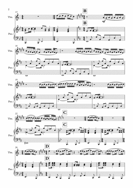 Total Eclipse Of The Heart Solo For Euphonium Baritone Or Trombone In Treble Clef With Piano Page 2