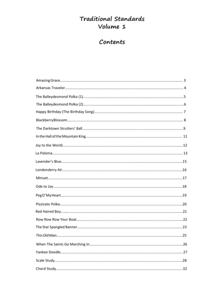 Traditional Standards Volume 1 C Instruments Page 2