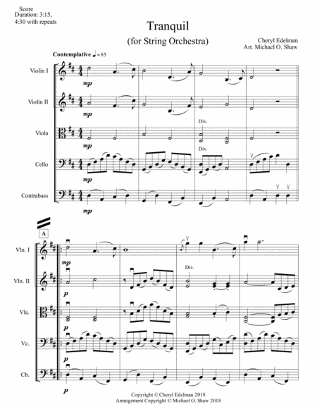 Tranquil For String Orchestra By Cheryl Edelman Page 2