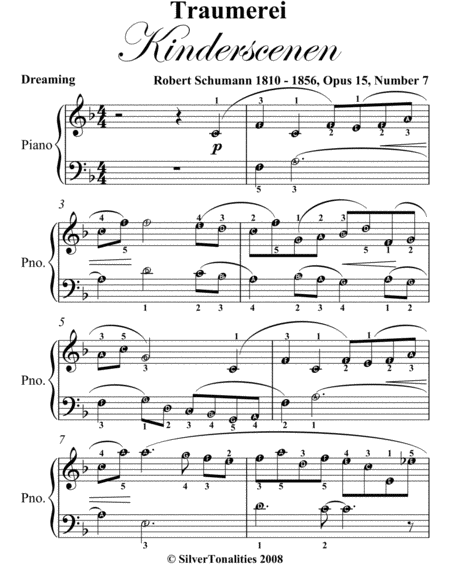 Traumerei Kinderscenen Easy Piano Sheet Music Page 2