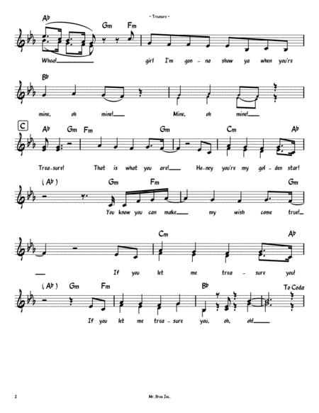 Treasure Jazz Lead Sheet Page 2