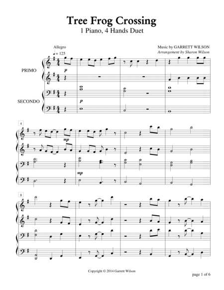 Tree Frog Crossing 1 Piano 4 Hands Duet Page 2