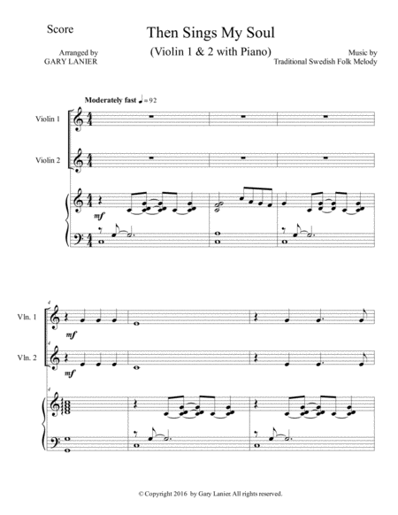 Trios For 3 Great Hymns Violin 1 Violin 2 With Piano And Parts Page 2