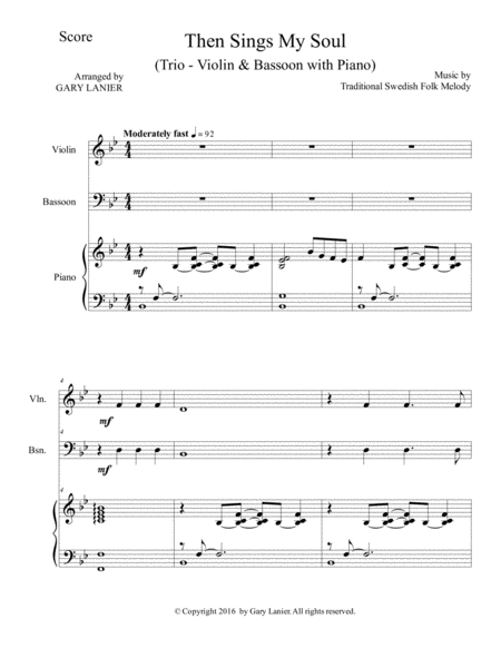 Trios For 3 Great Hymns Violin Bassoon With Piano And Parts Page 2