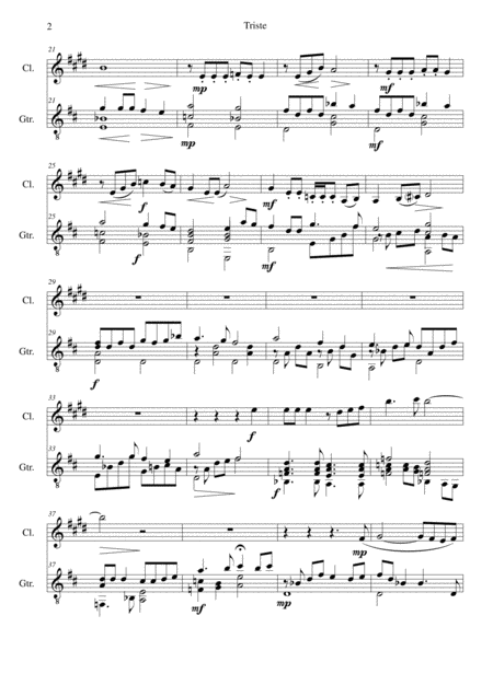 Triste For Clarinet And Guitar Page 2