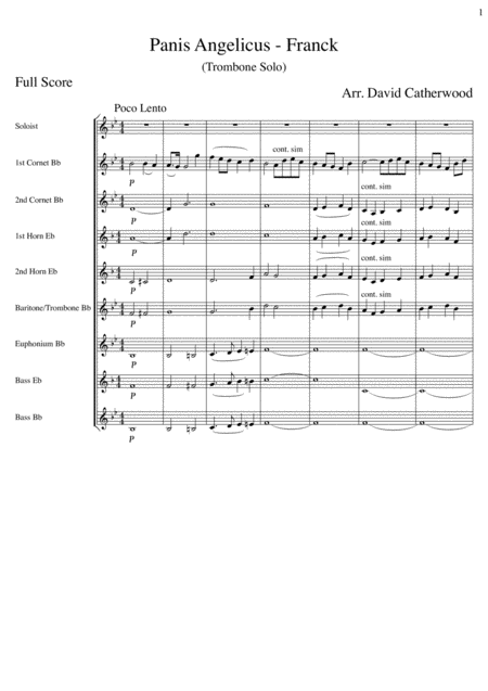 Trombone Solo Panis Angelicus Franck Arr For Trombone And Brass Band Unity Series By David Catherwood Page 2