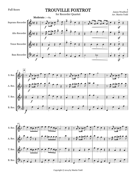 Trouville Foxtrot For Recorder Quartet Page 2