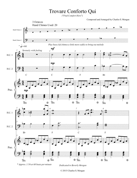 Trovare Conforto Qui Find Comfort Here For Three Octave Hand Chimes With Piano Accompaniment Page 2