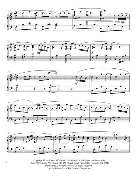 True Colors Advanced Piano Solo Page 2