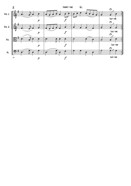 Trumpet Tune From Indian Queen Act 2 String Quartet Page 2