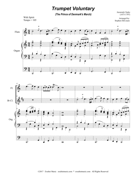 Trumpet Voluntary Duet For Flute And Bb Clarinet Organ Accompaniment Page 2