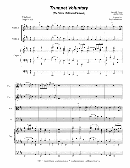 Trumpet Voluntary For String Quartet Organ Accompaniment Page 2