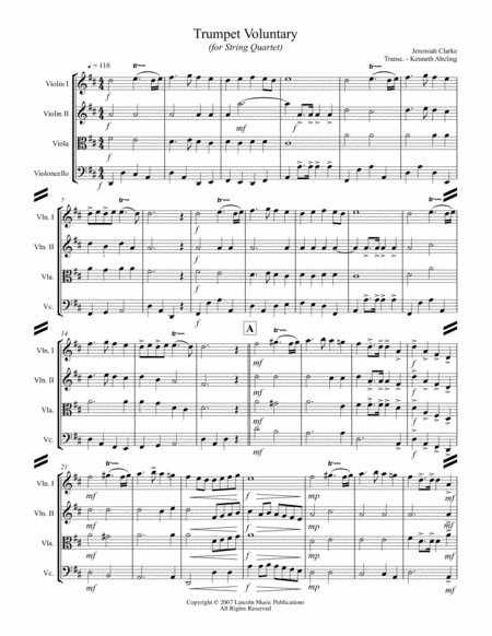 Trumpet Voluntary For String Quartet Page 2