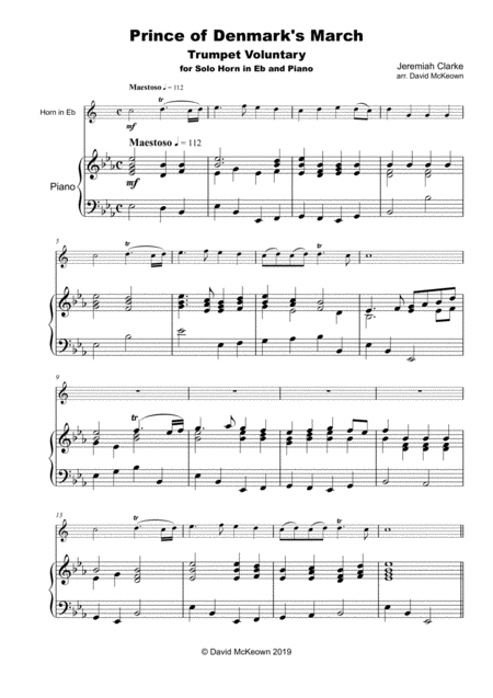 Trumpet Voluntary Prince Of Denmarks March For Solo Horn In Eb And Piano Page 2