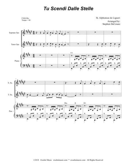 Tu Scendi Dalle Stelle Duet For Soprano Tenor Saxophone Page 2