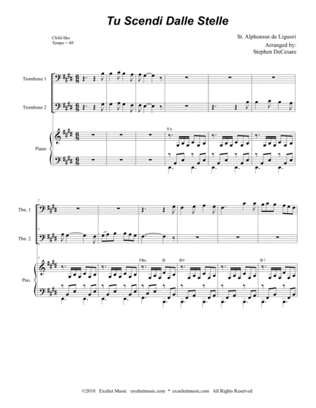 Tu Scendi Dalle Stelle Trombone Duet Page 2