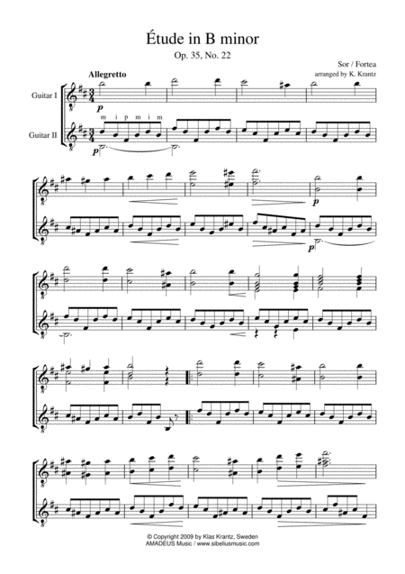 Tude Study In B Minor Op 35 No 22 For Guitar Duo Page 2