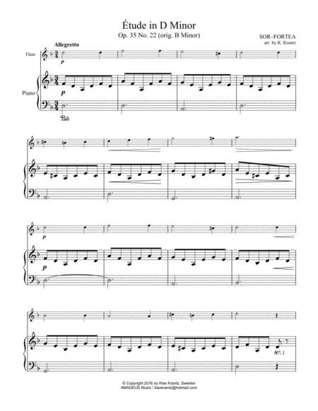 Tude Study In D Minor Op 35 No 22 For Flute And Easy Piano Page 2