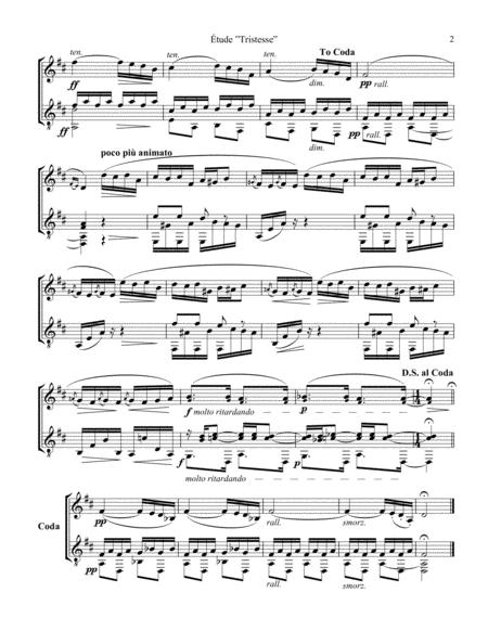 Tude Study Tristesse Op 10 No 3 Abridged For Violin And Guitar Page 2