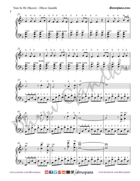 Tum Se Hi Piano Arrangement Easy To Advanced Page 2