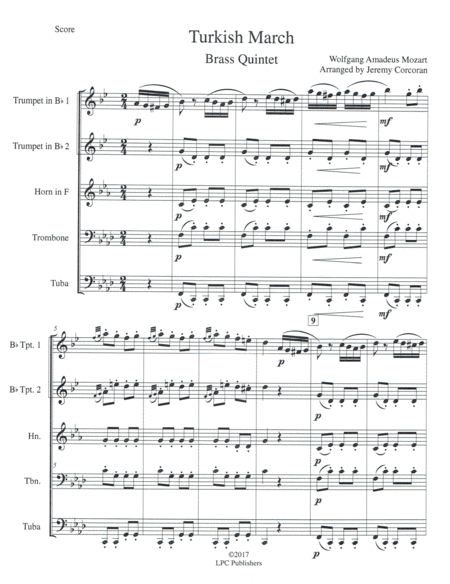 Turkish March For Brass Quintet Page 2